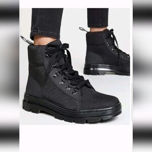 Dr. Martens Womens Combs Black Stylish Lace-Up Lightweight Utility Boots 8